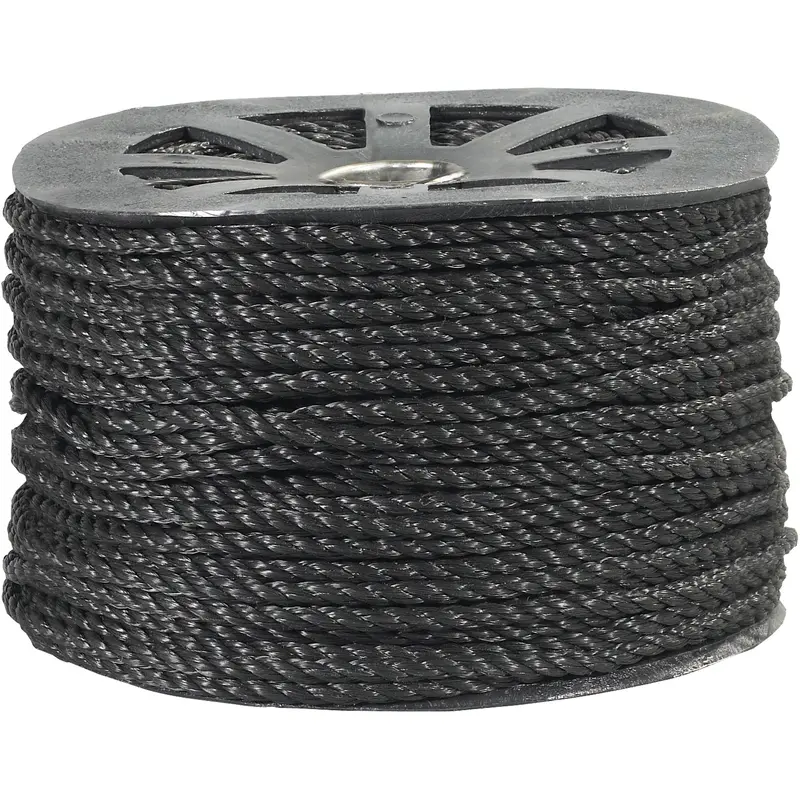 3/8", 2,450 lb, Black Twisted Polypropylene Rope (TWR106) Each