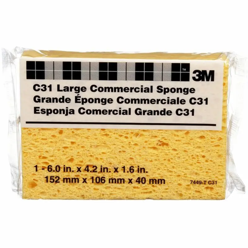 3M Commercial Sponge, 6" x 4-1/4" x 1-5/8", 24/CT, Beige (MMMC31CT) Case of 24