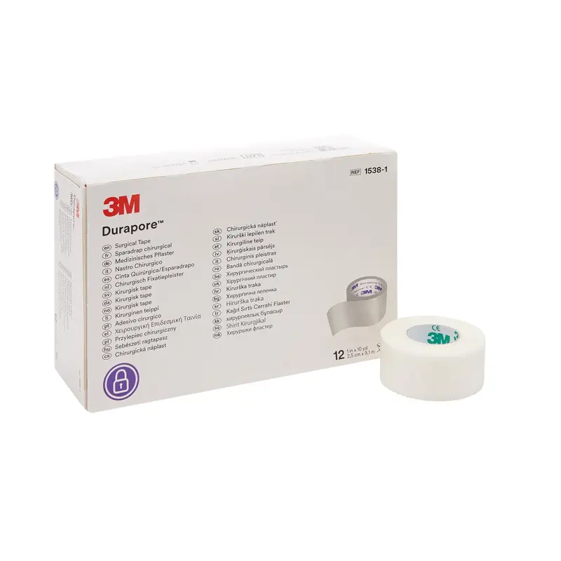 3M Durapore Medical Tape White 1 Inch X 10 Yard Silk-Like Cloth NonSterile (5775_CS) 120/CS