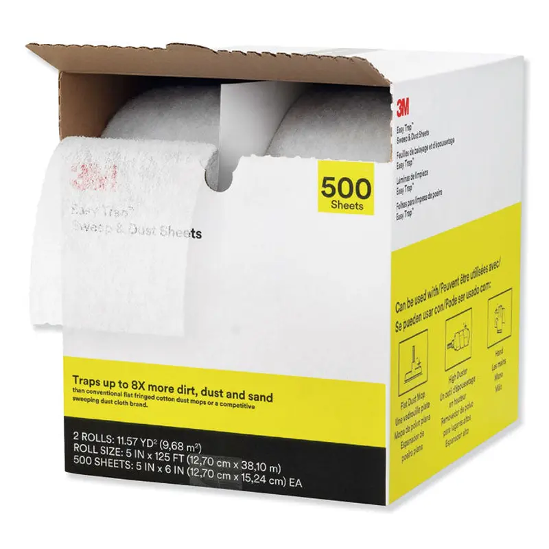 3M Easy Trap Duster, 5" x 125 ft, White, 250 Sheet/Roll, 2 Rolls/Carton (MMM55655W) Case of 2