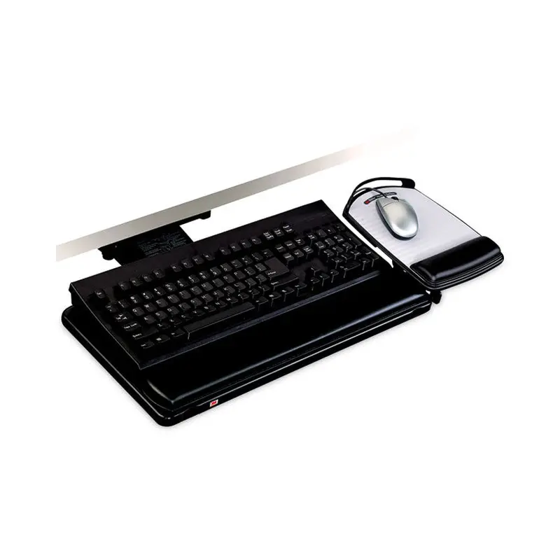 3M Knob Adjust Keyboard Tray With Highly Adjustable Platform, Black (MMMAKT80LE) Each