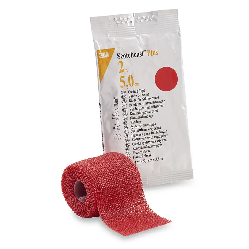 3M Scotchcast Plus Cast Tape 2 Inch X 12 Foot Fiberglass / Resin Red (199227_BX) 10/BX