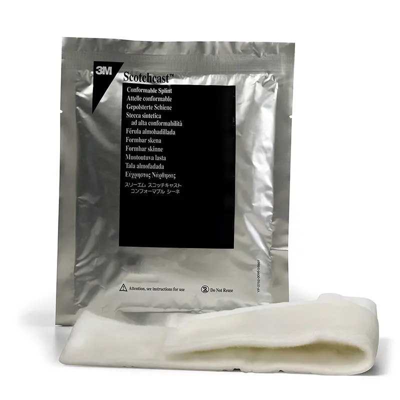 3M Scotchcast Quick Step Double Sided Felt Padded Precut Splint 2 X 10 Inch Felt / Fiberglass White (1193017_CS) 10/CS