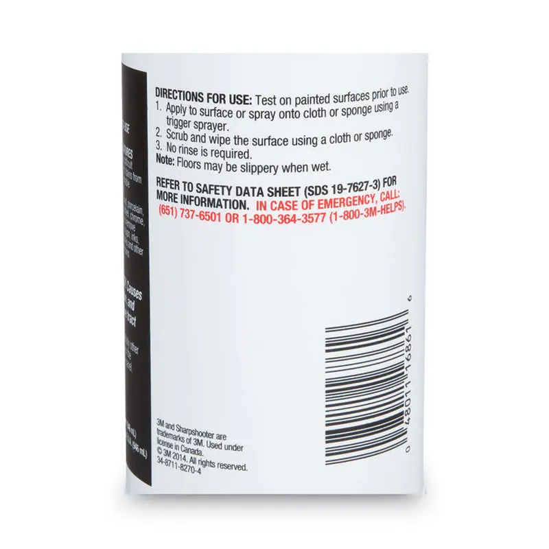 3M Sharpshooter Extra Strength No-Rinse Mark Remover, 1 qt Spray Bottle, 12/Carton (MMM16861) Case of 12