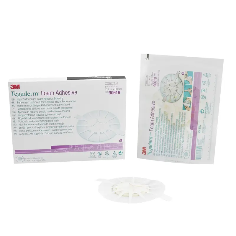 3M Tegaderm High Performance Foam Dressing 5-1/2 X 5-1/2 Inch With Border Film Backing Acrylic Adhesive Heel Sterile (472010_EA) 1/EA
