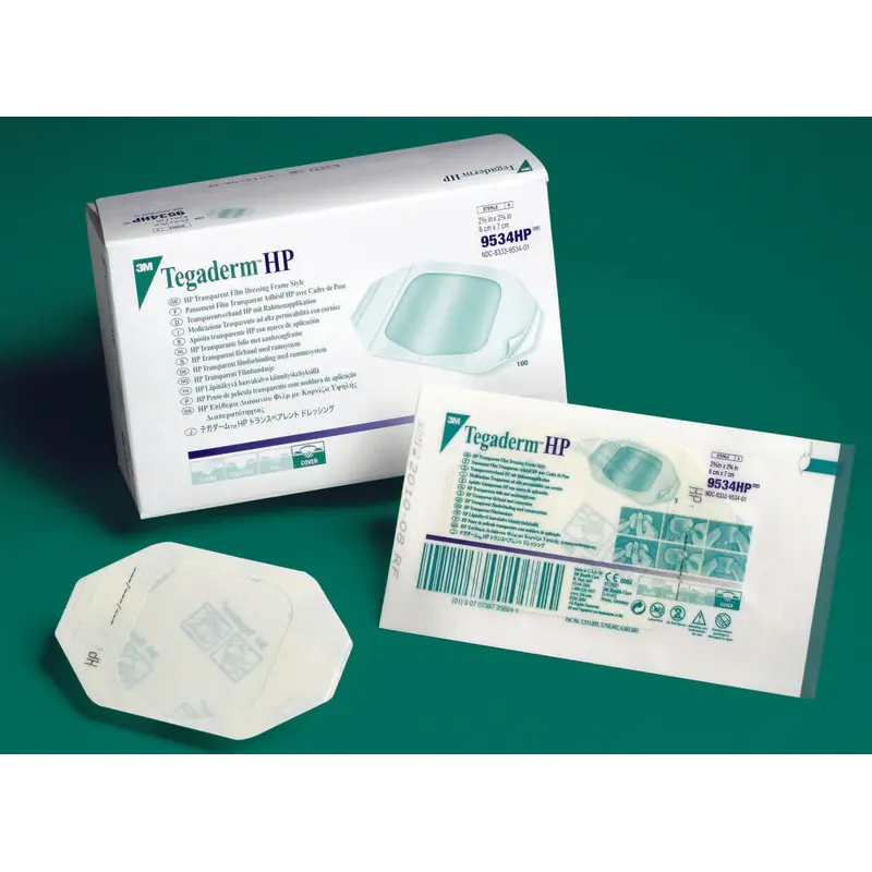 3M Tegaderm HP Transparent Film Dressing 4 X 4-3/4 Inch Frame Style Delivery Rectangle Sterile (210037_BX) 50/BX