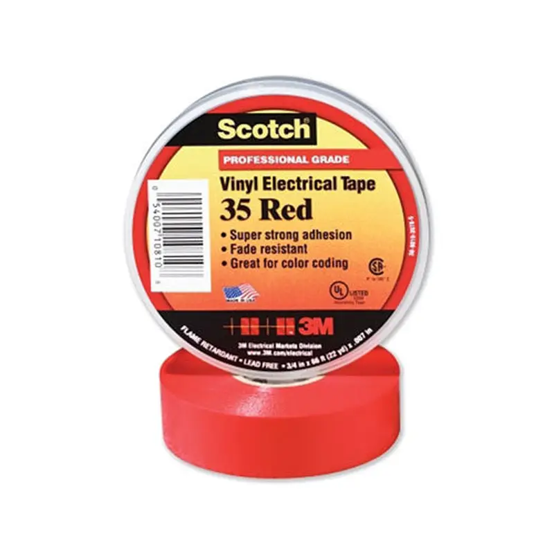 3M Vinyl Electrical Color Coding Tape 35, 1/2 in x 20 ft, Red (500-102243) 1 Roll
