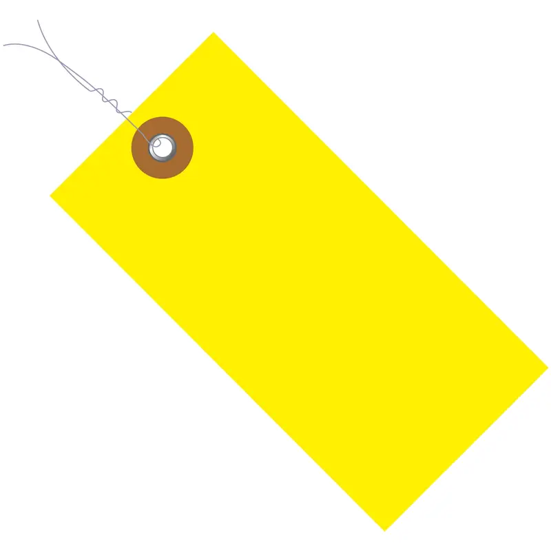 4 3/4 x 2 3/8" Yellow Tyvek Shipping Tags - Pre-Wired (G14053B) Case Of 100