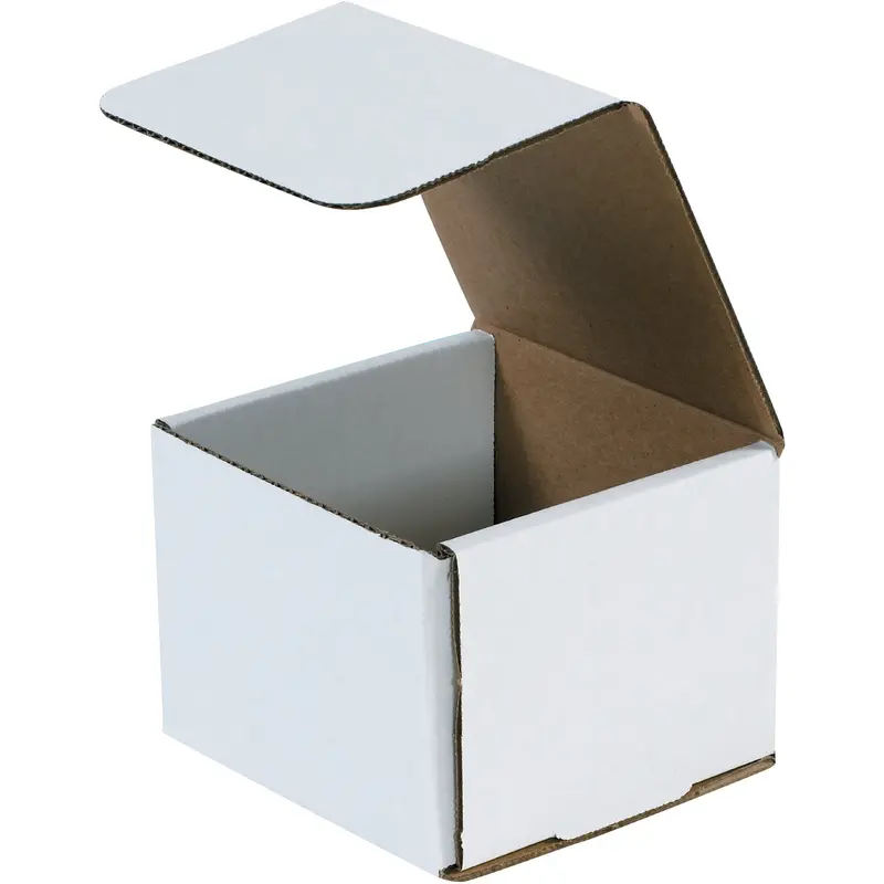 4 3/8 x 4 3/8 x 3 1/2" White Corrugated Mailers (MLR2) Bundle Of 50