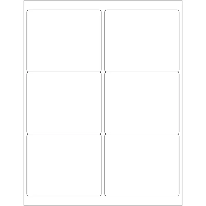 4 x 3 1/3" White Rectangle Laser Labels (LL127) Case Of 600