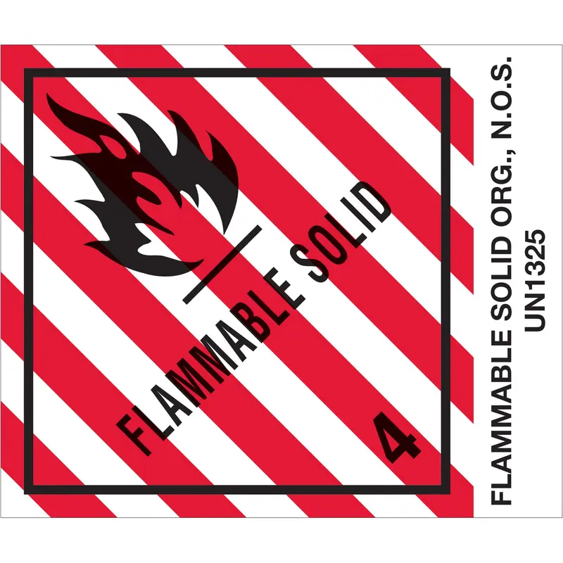 4 x 4 3/4" - "Flammable Solids, N.O.S." Labels (DL513P1) Roll Of 500