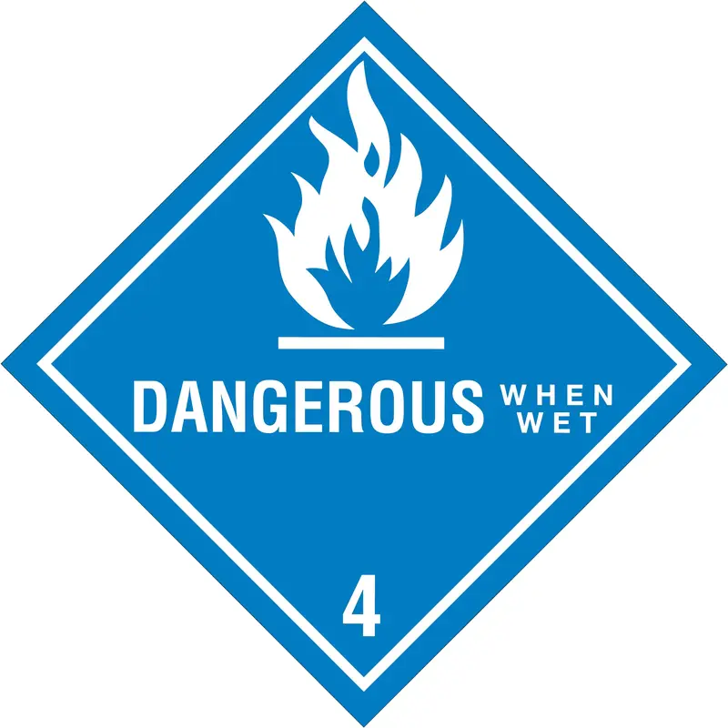 4 x 4" - "Dangerous When Wet - 4" Labels (DL5150) Roll Of 500