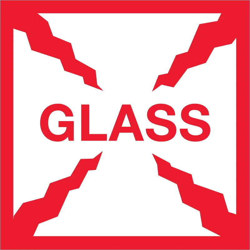 4 x 4" - "Glass" Labels (SCL506) Roll Of 500