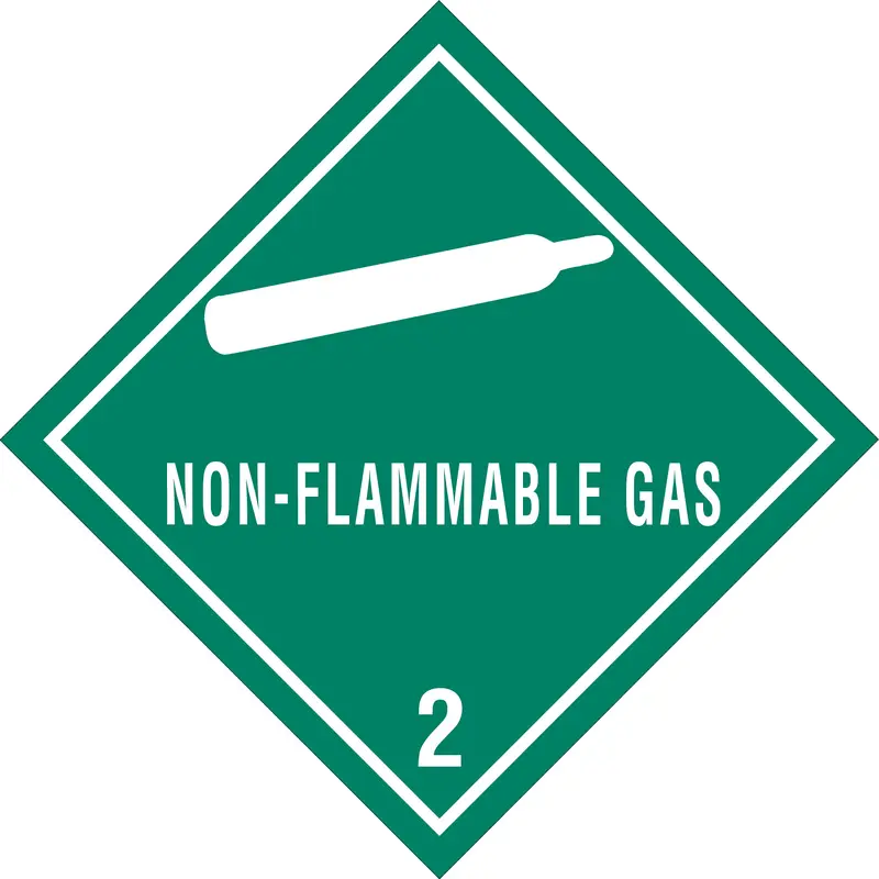 4 x 4" - "Non-Flammable Gas - 2" Labels (DL5100) Roll Of 500