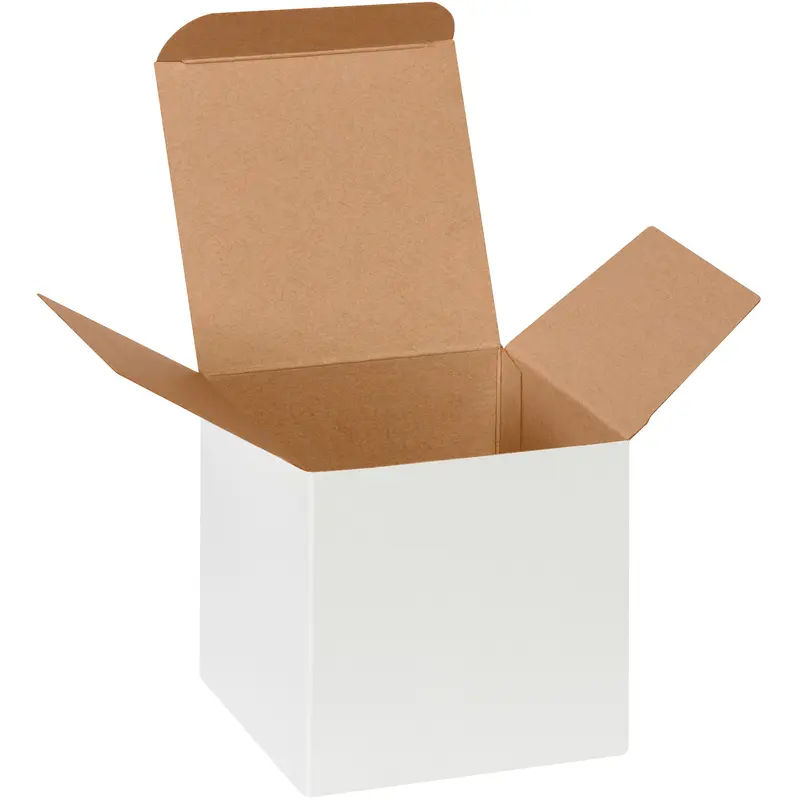 4 x 4 x 4" White Reverse Tuck Folding Cartons (RTC61W) Case Of 250