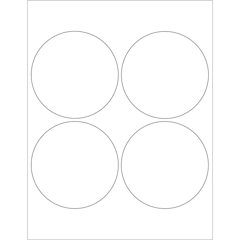 4" Glossy White Circle Laser Labels (LL305) Case Of 400