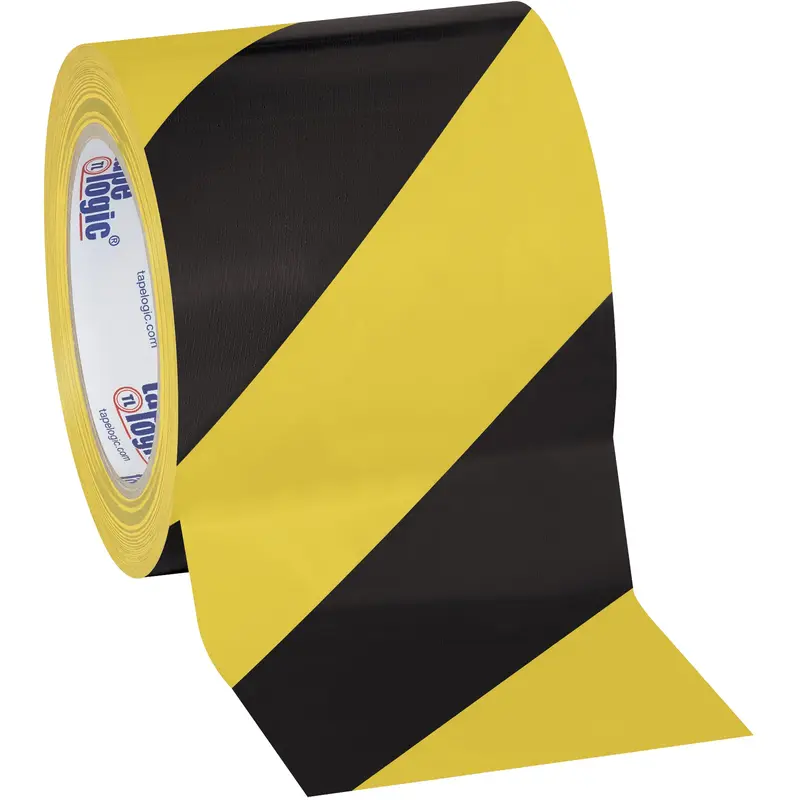 4" x 36 yds. Black/Yellow (3 Pack) Tape Logic Striped Vinyl Safety Tape (T94363PKBY) Case Of 3
