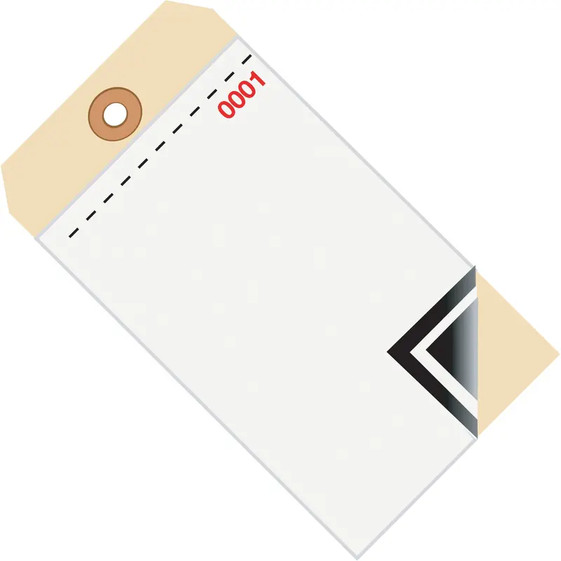 6 1/4 x 3 1/8" - (0000-0499) Inventory Tags 3 Part Blank w/Carbon #8 (G17501) Case Of 500