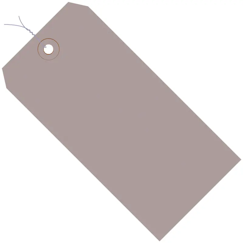6 1/4 x 3 1/8" Gray 13 Pt. Shipping Tags - Pre-Wired (G11083F) Case Of 1000