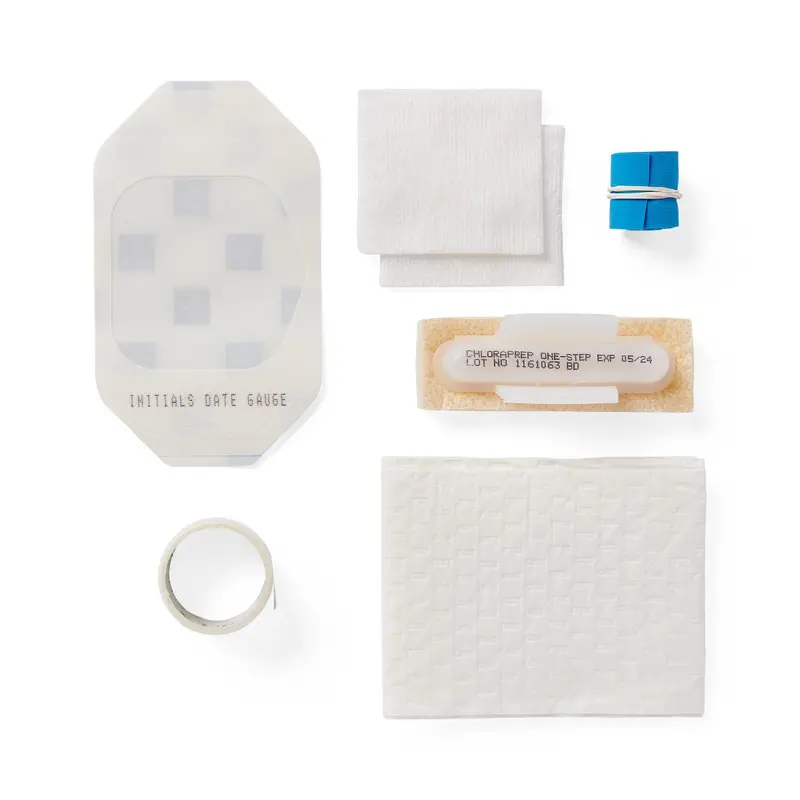 7-Piece IV Start Kit with 1 ChloraPrep Applicator, SureSite Window Dressing, 1 Poly-Backed Towel, 100/CS (DYND74262) Case of 100