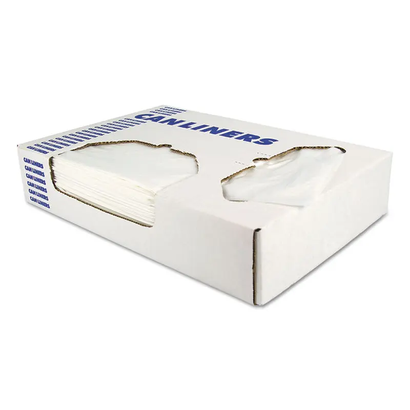AccuFit Linear Low Density Can Liners with AccuFit Sizing, 23 gal, 0.9 mil, 28" x 45", Clear, 25 Bags/Roll, 8 Rolls/Carton (HERH5645TCR01) Case of 200