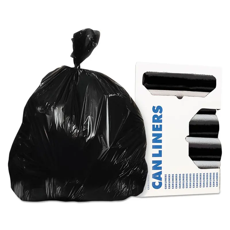 AccuFit Linear Low Density Can Liners with AccuFit Sizing, 55 gal, 1.3 mil, 40" x 53", Black, 20 Bags/Roll, 5 Rolls/Carton (HERH8053PKR01) Case of 100