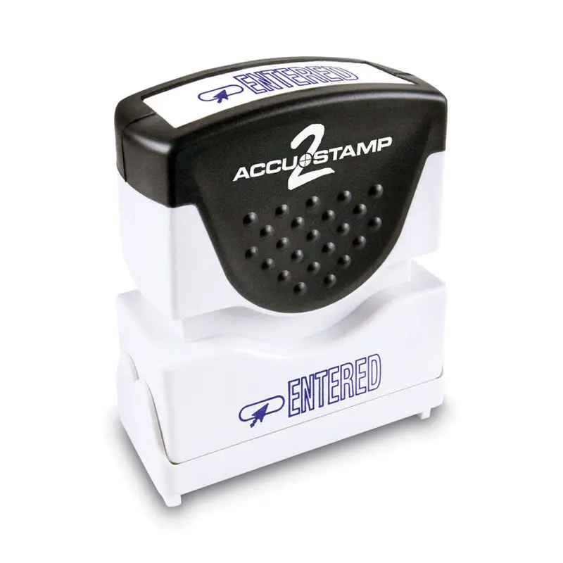 ACCUSTAMP2 Pre-Inked Shutter Stamp, Blue, ENTERED, 1.63 x 0.5 (COS035573) Each