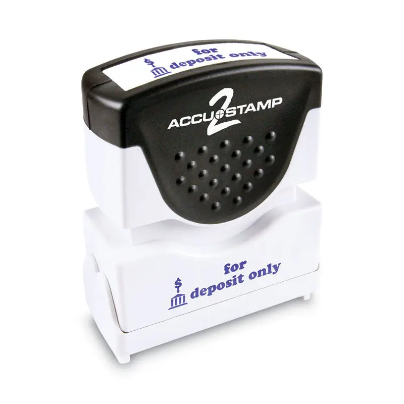 ACCUSTAMP2 Pre-Inked Shutter Stamp, Blue, FOR DEPOSIT ONLY, 1.63 x 0.5 (COS035601) Each