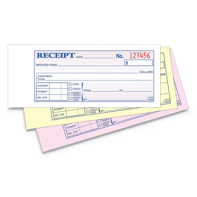 Adams Receipt Book, Three-Part Carbonless, 2.75 x 7.19, 50 Forms Total (ABFTC2701) Each