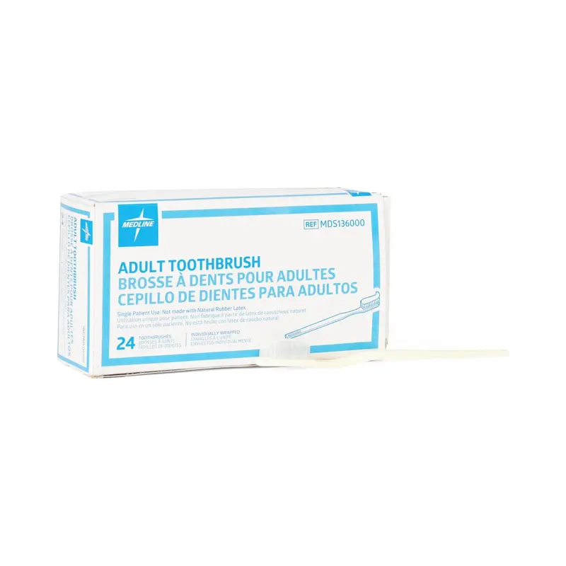 Adult Toothbrush with 30 Tufts, Individually Wrapped, 144/GR (MDS136000) Case of 144