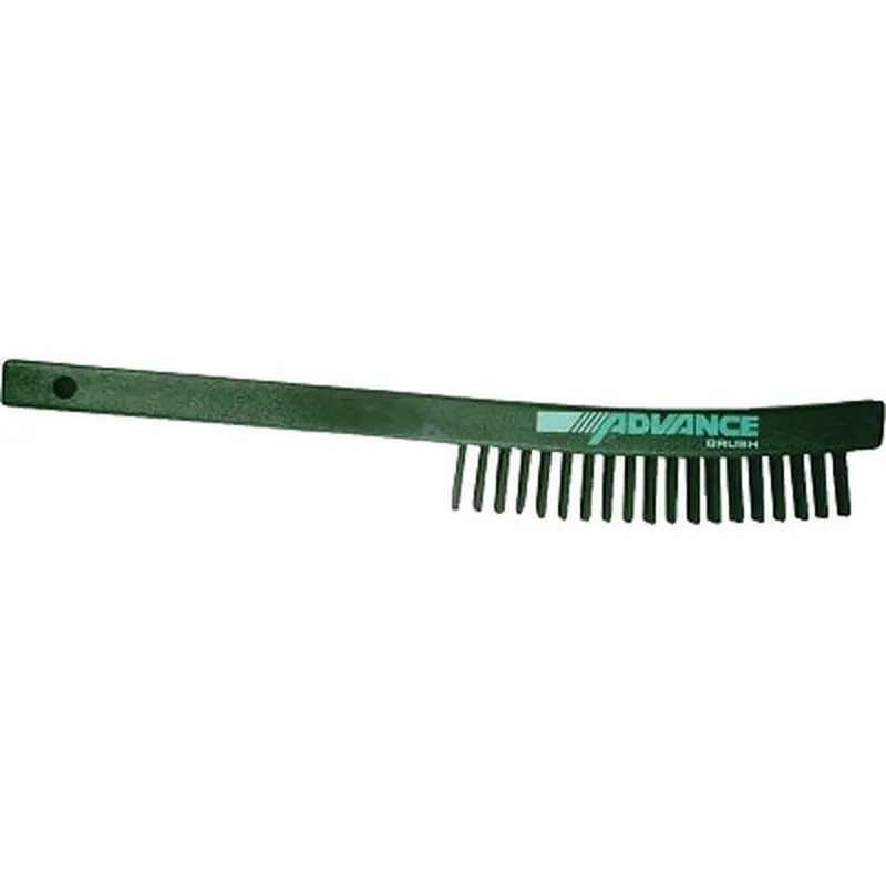 Advance Brush Curved Handle Scratch Brushes, 13 3/4", 3X19 Rows, Carbon Steel Wire, Plastic (410-85012) Each