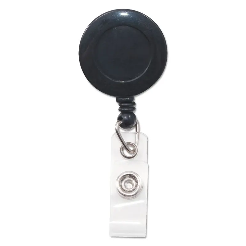 Advantus Swivel-Back Retractable ID Card Reel, 30" Extension, Black, 12/Pack (AVT75548) Pack of 12