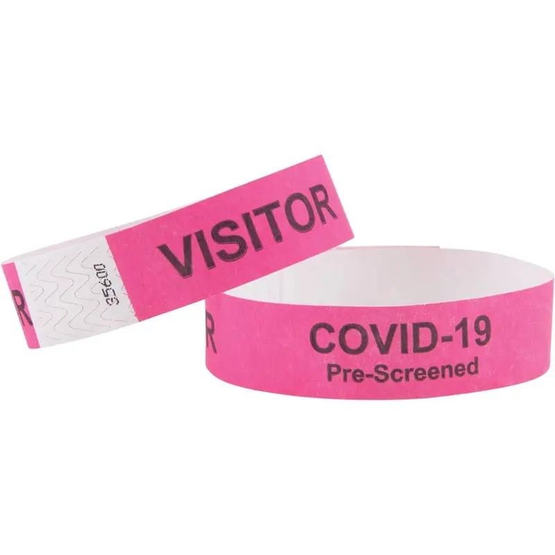 Advantus Wrist Band, Tyvek, Visitor, 1/5"x6-1/2"x10-1/4" , 100/PK, PK (AVT76099) Pack of 100