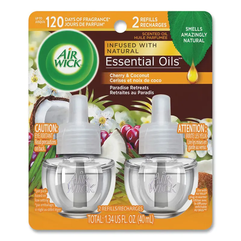 Air Wick Life Scents Scented Oil Refills, Paradise Retreat, 0.67 oz, 2/Pack, 6 Packs/Carton (RAC91110) Case of 6 Packs