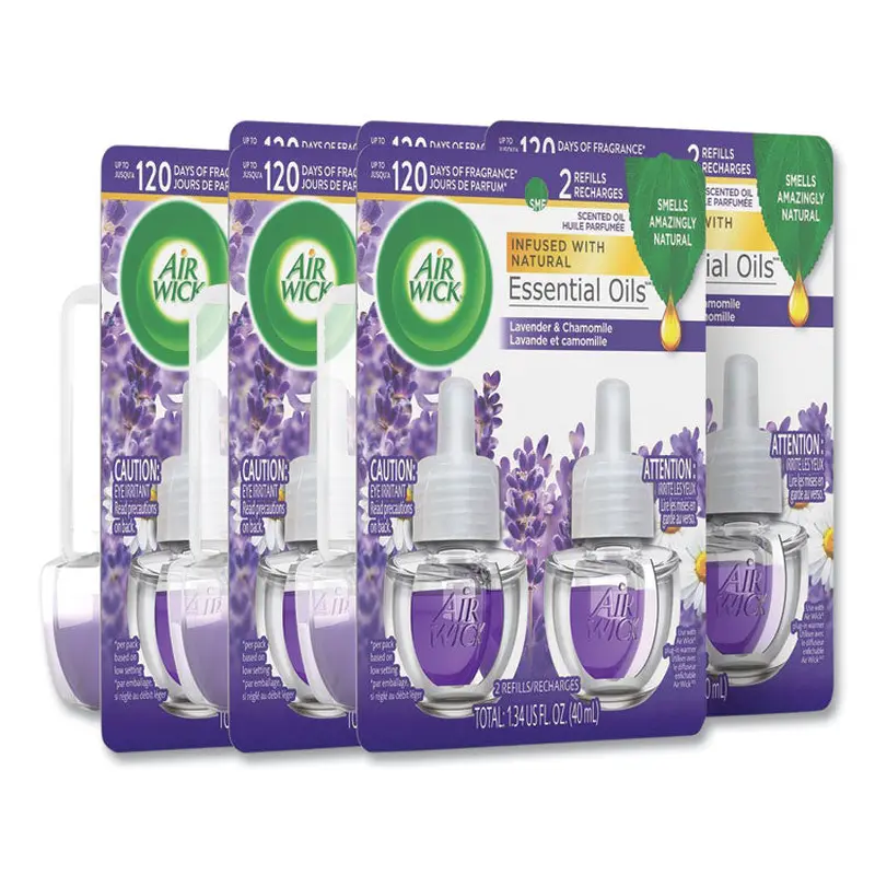 Air Wick Scented Oil Refill, Lavender and Chamomile, 0.67 oz, 2/Pack, 6 Packs/Carton (RAC78473CT) 6 Refills