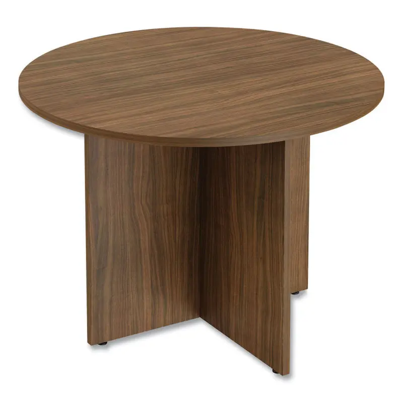 Alera Alera Valencia Round Conference Table with Legs, 42" Diameter x 29.5h, Modern Walnut (ALEVA7142WA) Each