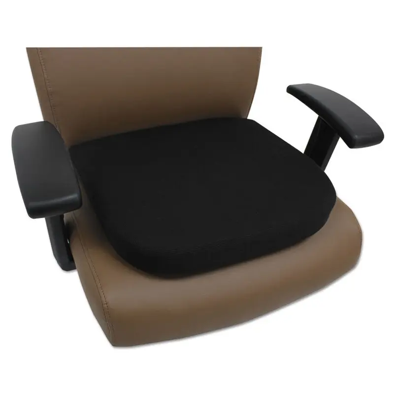 Alera Cooling Gel Memory Foam Seat Cushion, Fabric Cover with Non-Slip Under-Cushion Surface, 16.5 x 15.75 x 2.75, Black (ALECGC511) Each