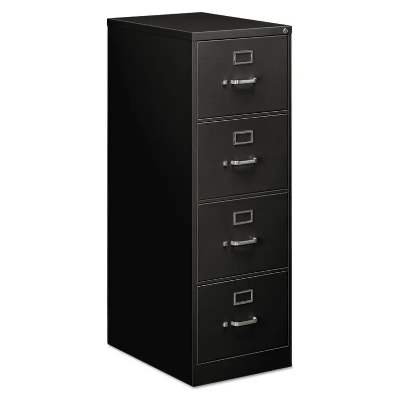 Alera Economy Vertical File, 4 Legal-Size File Drawers, Black, 18" x 25" x 52" (ALEHVF1952BL) Each