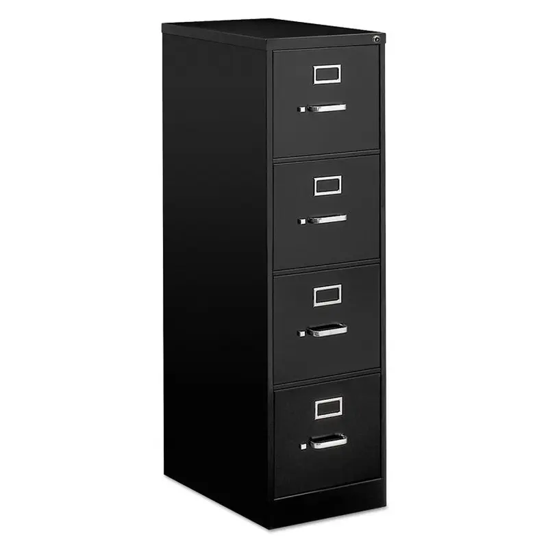 Alera Economy Vertical File, 4 Letter-Size File Drawers, Black, 15" x 25" x 52" (ALEHVF1552BL) Each