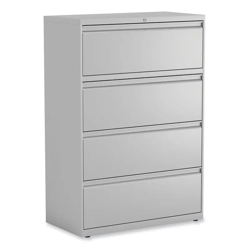 Alera Lateral File, 4 Legal/Letter-Size File Drawers, Light Gray, 36" x 18.63" x 52.5" (ALEHLF3654LG) Each