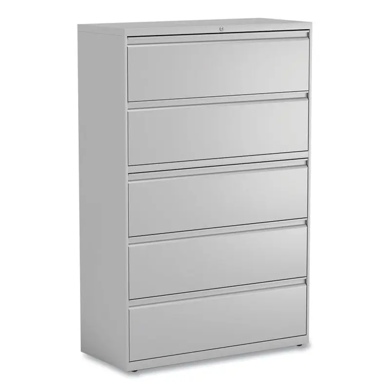 Alera Lateral File, 5 Legal/Letter/A4/A5-Size File Drawers, 1 Roll-Out Posting Shelf, Light Gray, 42" x 18.63" x 67.63" (ALEHLF4267LG) Each