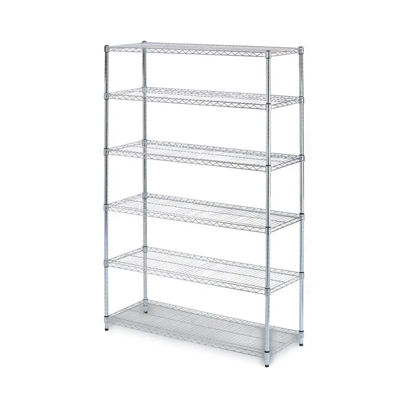 Alera NSF Certified 6-Shelf Wire Shelving Kit, 48w x 18d x 72h, Silver (ALESW664818SR) Each
