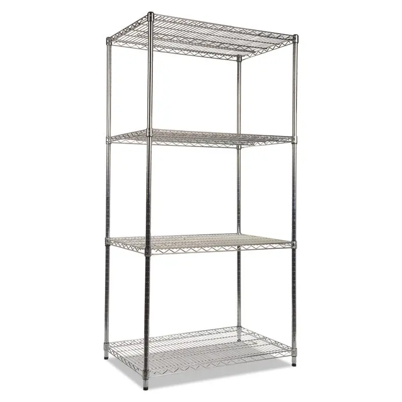 Alera NSF Certified Industrial Four-Shelf Wire Shelving Kit, 36w x 24d x 72h, Silver (ALESW503624SR) 1 Kit