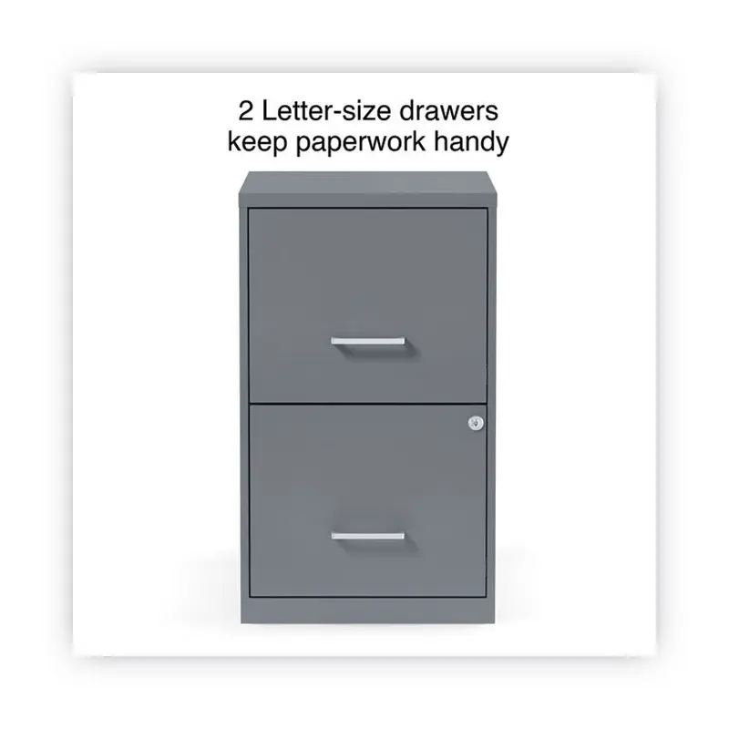 Alera Soho Vertical File Cabinet, 2 Drawers: File/File, Letter, Charcoal, 14" x 18" x 24.1" (ALESVF1824CH) Each