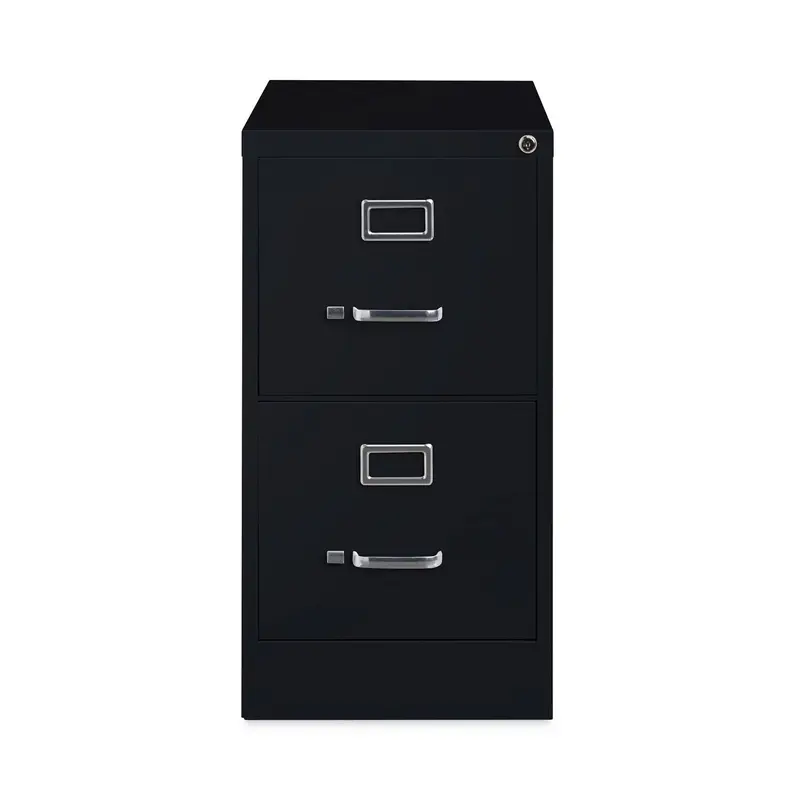 Alera Two-Drawer Economy Vertical File, Letter-Size File Drawers, 15" x 26.5" x 28.37", Black (ALEHVF152629BL) Each