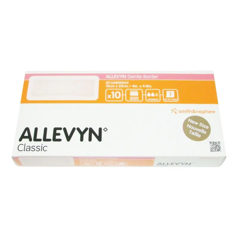 Allevyn Gentle Border Foam Dressing 4 X 10 Inch With Border Film Backing Silicone Gel Adhesive Rectangle Sterile (1062154_EA) 1/EA