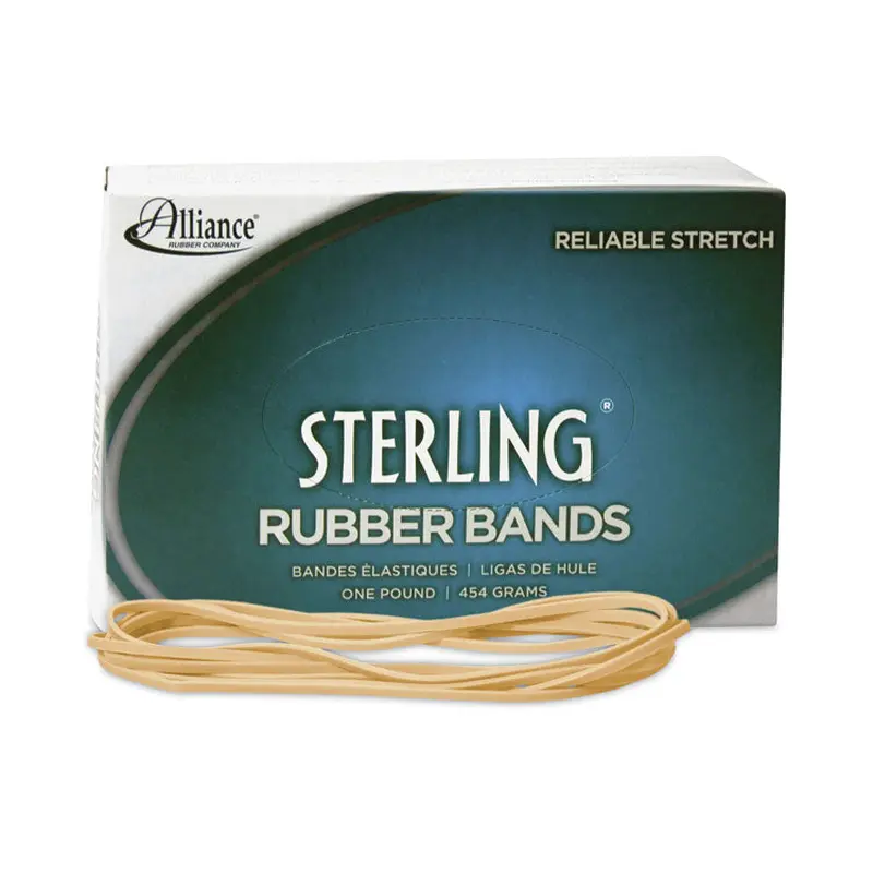 Alliance Sterling Rubber Bands, Size 117B, 0.06" Gauge, Crepe, 1 lb Box, 250/Box (ALL25405) 1 Box