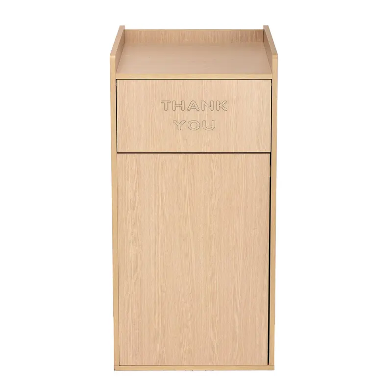 Alpine Industries 40 Gal Commercial Tray Top Waste Enclosure Trash Receptacle, 40 gal, Wood, Medium Oak (ALHALP476MEO) Each