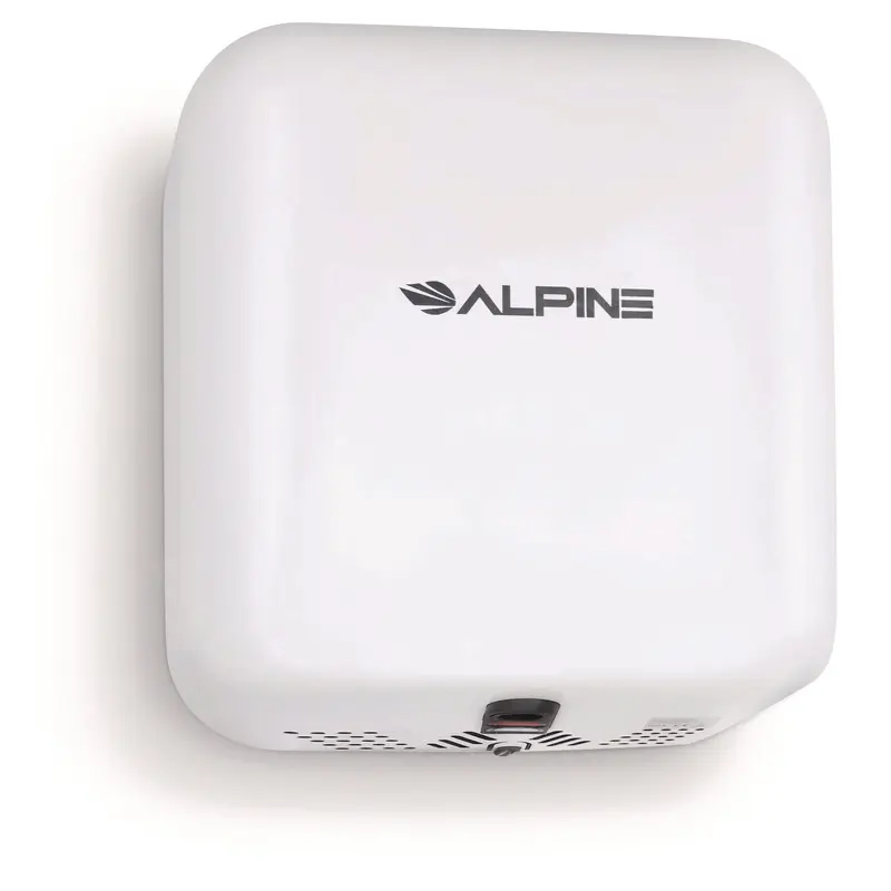 Alpine Industries Hemlock Commercial 220V Automatic Hand Dryer, 6.68 x 11.41 x 12.31, Stainless Steel, White (ALHALP40020WHI) Each