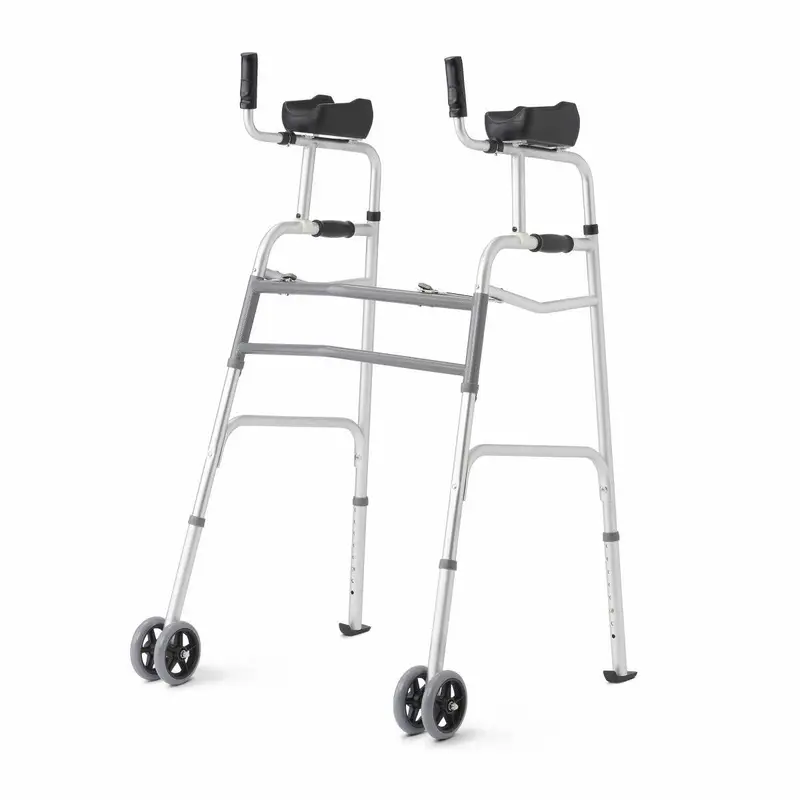Aluminum Upright Folding Walker with 5" Wheels, Adult, 1 EA (MDSUPWALK) Each